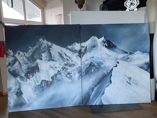 Mont Blanc Massiv di Gabriele Prentl, Pittura in vendita su Singulart
