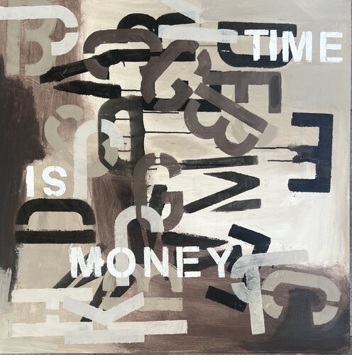 Time is money 2 van Alid Gerboles, Schilderij te koop op Singulart