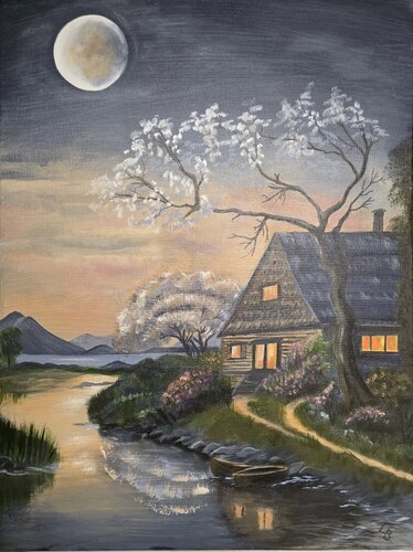 Haus am See van Lydia Baunach, Schilderij te koop op Singulart