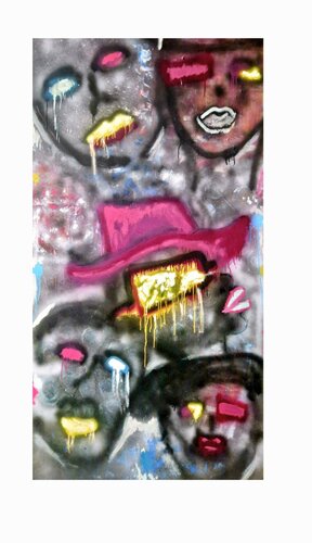 "Lost faces" van Maria Dorothea Narmont-Laplace, Schilderij te koop op Singulart