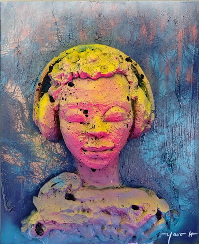 INDIGO DREAM van YAVO LANDRY KOMENAN, Schilderij te koop op Singulart