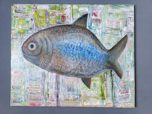 A  little fish par Maia Bilikhodze, Peinture en vente sur Singulart