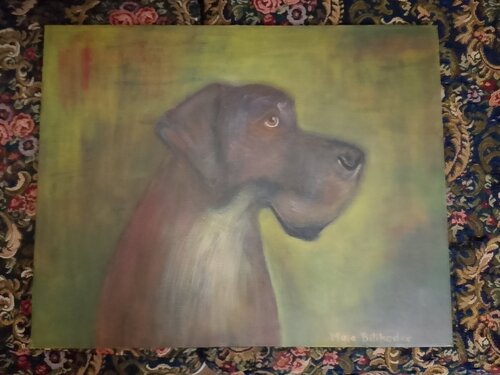 The clever dog par Maia Bilikhodze, Peinture en vente sur Singulart
