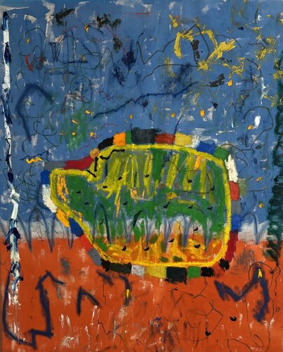 Oranje, Blanje, Blou par Marcus Bacher, Peinture en vente sur Singulart