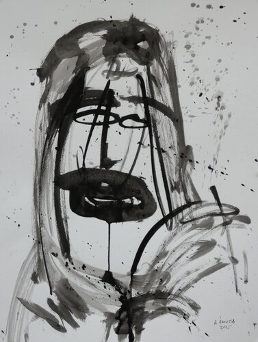 Visages d'ombre VIII    " Sourire d'ombre " di Arnaud Broutin, Opera su carta in vendita su Singulart