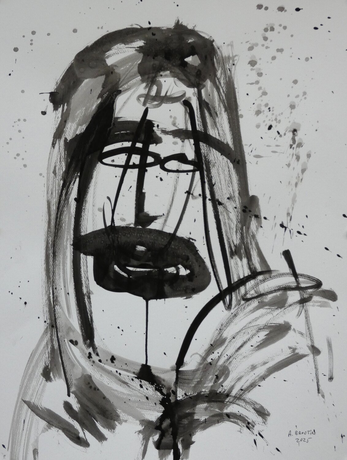 Visages d'ombre VIII    " Sourire d'ombre " Arnaud Broutin Werk auf Papier zu verkaufen