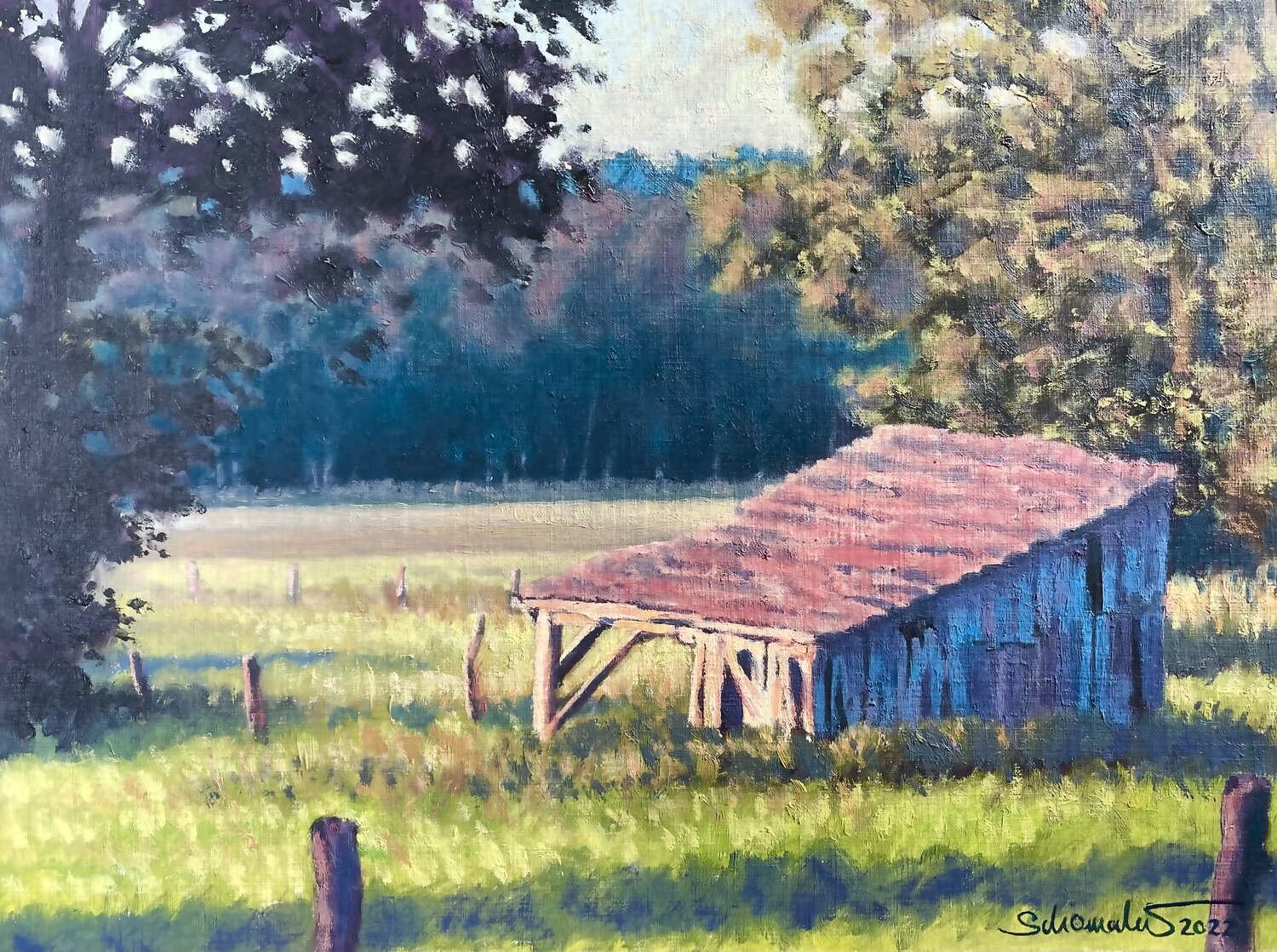 Weideschuppen im Abendlicht Philipp Schomaker