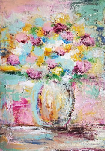 Blumenvase vintage by Carolin Giesa, Painting for Sale on Singulart