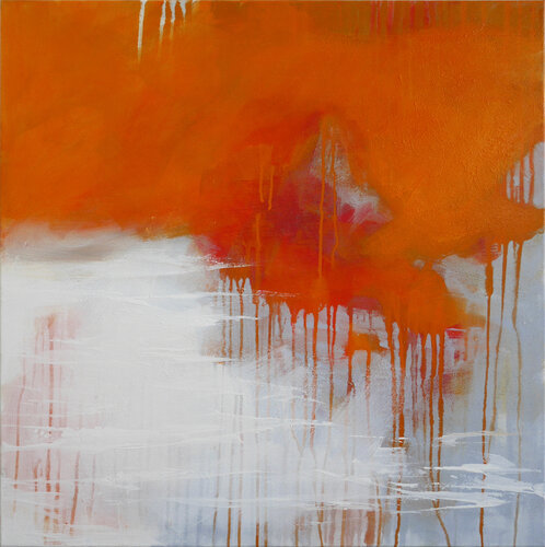Orange-Lichtblau 1 van Tanja Robisch, Schilderij te koop op Singulart