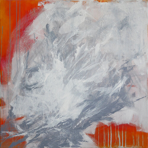 Orange-Lichtblau 3 van Tanja Robisch, Schilderij te koop op Singulart