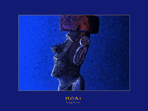 Mystische Bauwerke - Moai Statue Portrait von Jörg Heimann, Fotografie kaufen auf Singulart