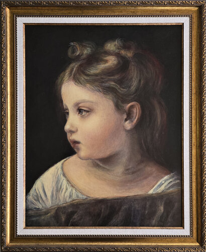 Young Girl in Profile – Classical Realism Portrait, Inspired by William-Adolphe Bouguereau di Alla Ostrovsky, Pittura in vendita su Singulart