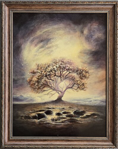 Tree of Life – Mystical Symbolism and Energy di Alla Ostrovsky, Pittura in vendita su Singulart