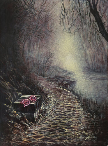 Abandoned by the River Path de Alla Ostrovsky, Pintura a la venta en Singulart