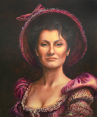 Eternal Resonance: Portrait of Irina the Opera Singer by Alla Ostrovsky, Painting for Sale on Singulart