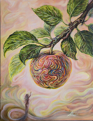 The Temptation of the Apple by Alla Ostrovsky, Painting for Sale on Singulart