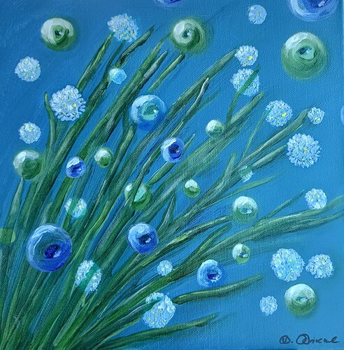 Blaue Sphäre by Betty Dienel, 油畫 for Sale on Singulart