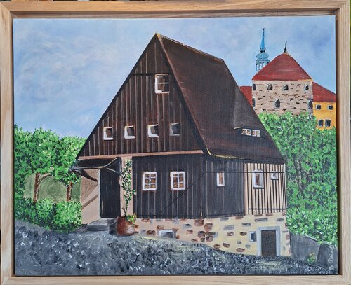 Heimatliebe- Hexenhäuschen zu Bautzen by Betty Dienel, 油畫 for Sale on Singulart
