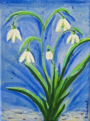 Schneeglöckchen by Betty Dienel, 油畫 for Sale on Singulart