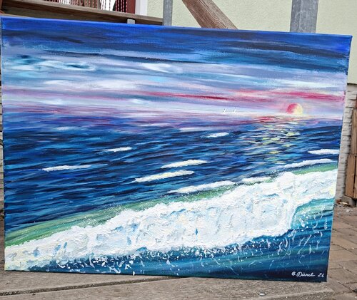 Wenn der Himmel wieder rosa trägt par Betty Dienel, Peinture en vente sur Singulart
