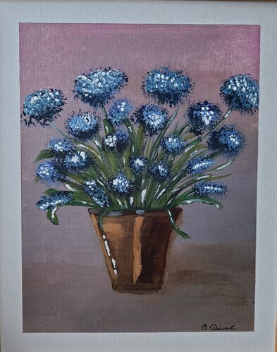 Blaues Blütenlicht par Betty Dienel, Peinture en vente sur Singulart