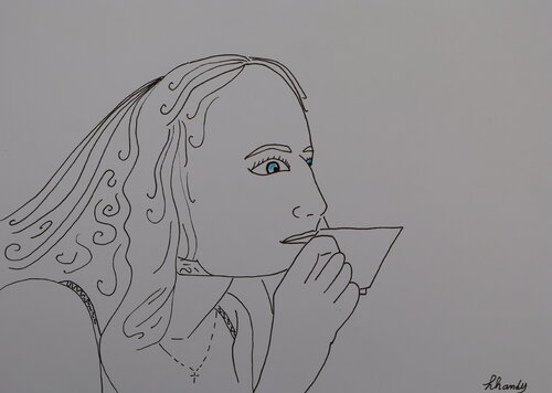 Coffee Suspense by Lhandy, Drawing for Sale on Singulart