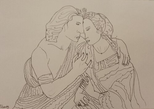 Classic Hug van Lhandy, Tekening te koop op Singulart