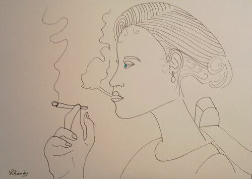 Quiet Cigarette von Lhandy, Zeichnungen kaufen auf Singulart