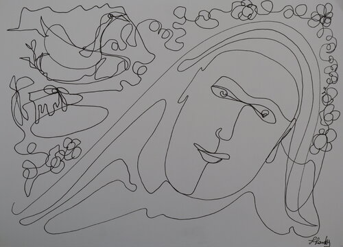 The Swan, The Elephant And The Girl par Lhandy, Dessin en vente sur Singulart