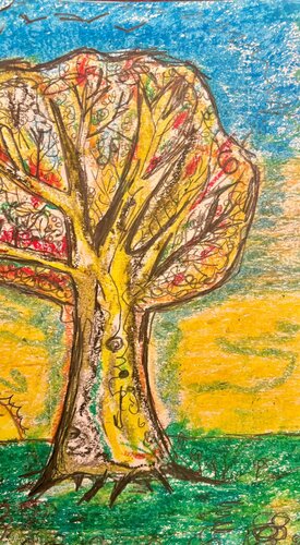 Yellow Tree by Lhandy, デッサン for Sale on Singulart
