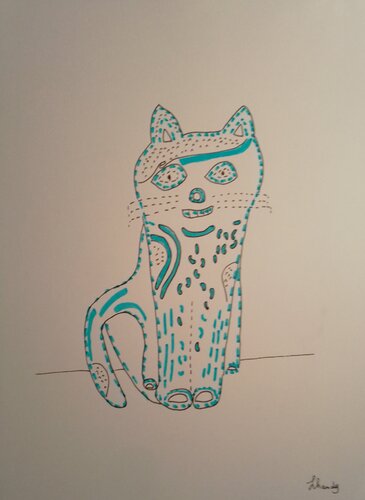 Funny Cat by Lhandy, Drawing for Sale on Singulart