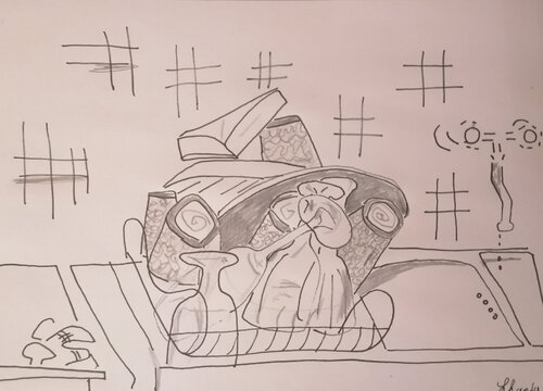 Dishes and glasses von Lhandy, Zeichnungen kaufen auf Singulart