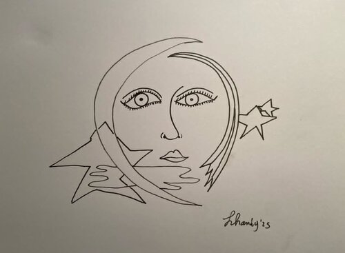 Moon Face par Lhandy, Dessin en vente sur Singulart