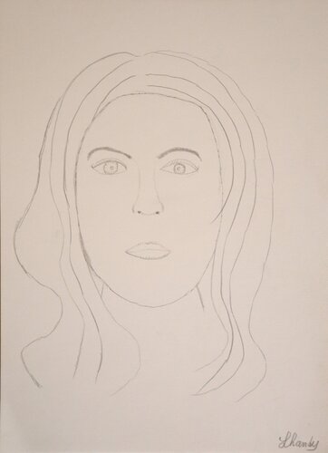 A Kind Of Beauty - Fine Line Female Portrait by Lhandy, Drawing for Sale on Singulart