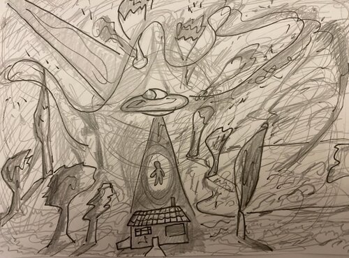 Alien Abduction #1 van Lhandy, Tekening te koop op Singulart