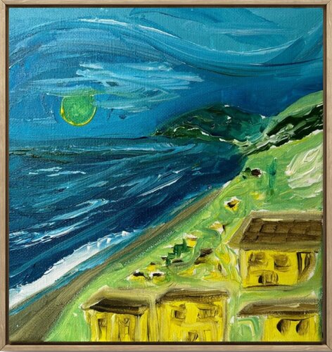 The Shore’s Golden Hour di Lhandy, Pittura in vendita su Singulart