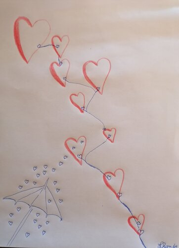 It's raining love di Lhandy, Disegno in vendita su Singulart
