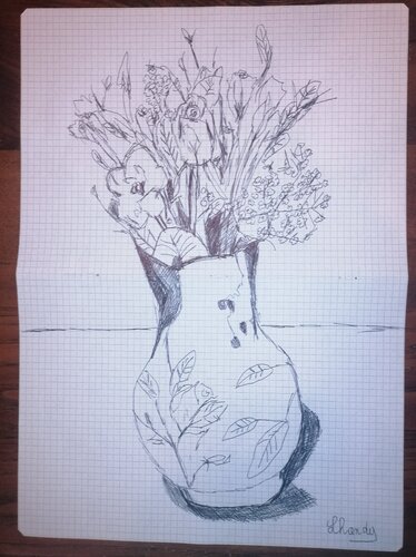 Black and White Flowers by Lhandy, Drawing for Sale on Singulart
