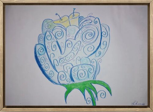Blue Flower by Lhandy, Drawing for Sale on Singulart