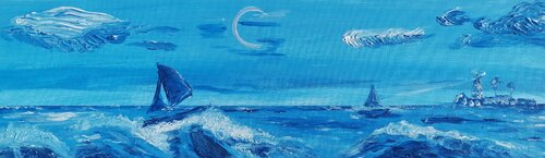 Lunar Lighthouse At The Seaside von Lhandy, Malerei kaufen auf Singulart