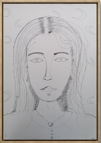 Girl of the 10 moons by Lhandy, 소묘 for Sale on Singulart