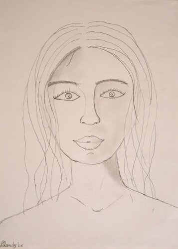 Absolutely - Modern Woman Face Drawing by Lhandy, Drawing for Sale on Singulart