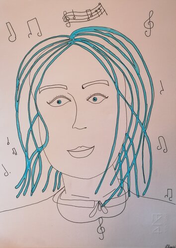 Music's Colors van Lhandy, Tekening te koop op Singulart