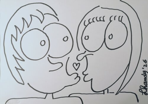 True Lovers Kiss by Lhandy, Drawing for Sale on Singulart