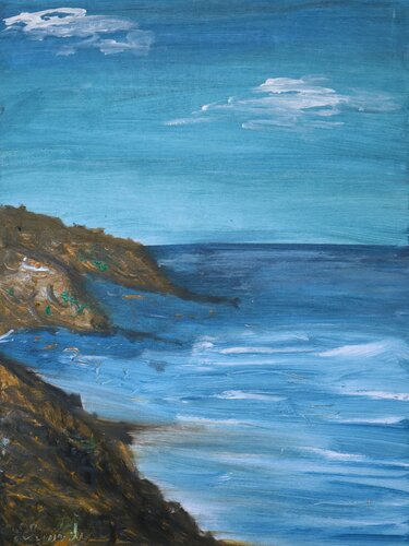 Sea of Golden Cliffs di Lhandy, Pittura in vendita su Singulart