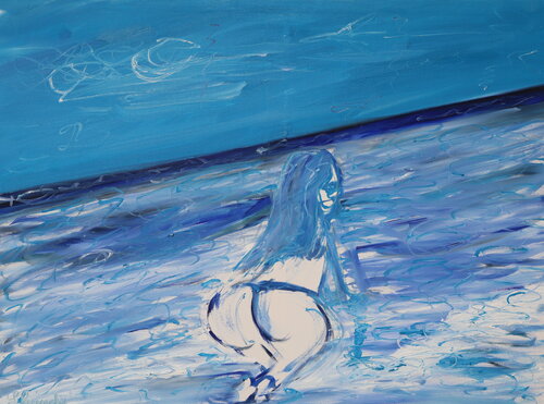 Relaxing on the beach (Metamorphosis) by Lhandy, 油畫 for Sale on Singulart
