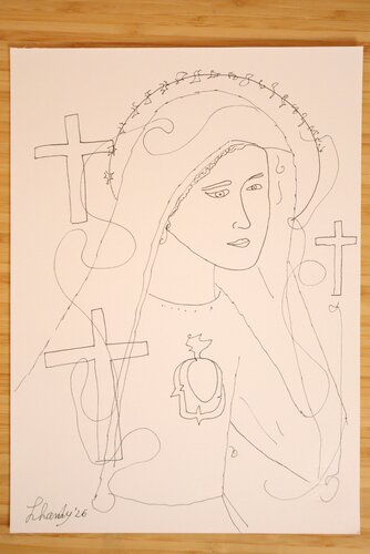 Madonna by Lhandy, Drawing for Sale on Singulart