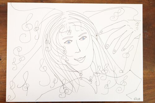 She's in love with the Music par Lhandy, Dessin en vente sur Singulart