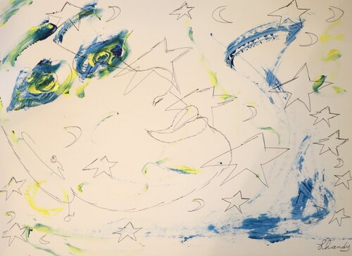 Lucid Dream - Acrylic Semi-abstract on paper van Lhandy, Schilderij te koop op Singulart
