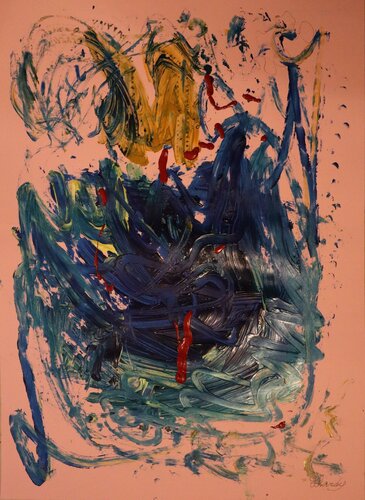 Dramatic Joy - Abstract Acrylic On Paper par Lhandy, Peinture en vente sur Singulart